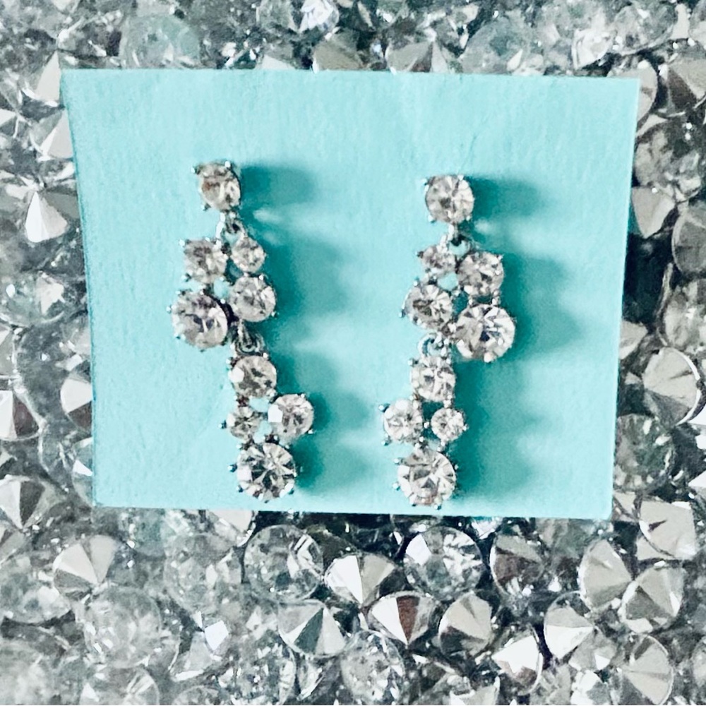 Crystal drop dangle earrings.